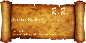 Raits Rudolf névjegykártya